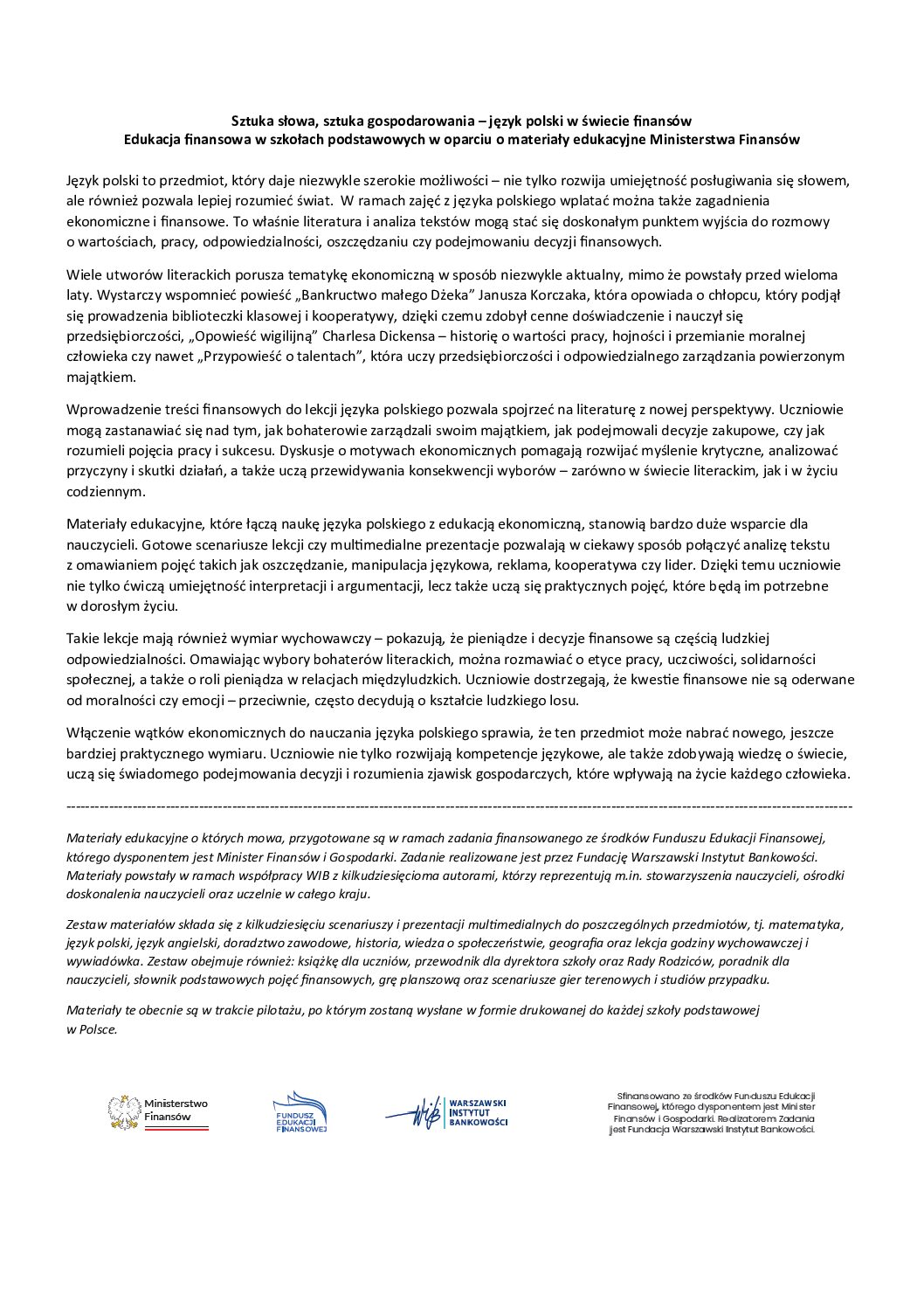 Ministerstwo Finansów_Fundusz Edukacji Finansowej_język polski